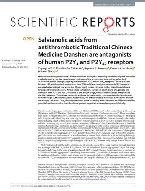 Salvianolic Acids from Antithrombotic Traditional Chinese Medicine