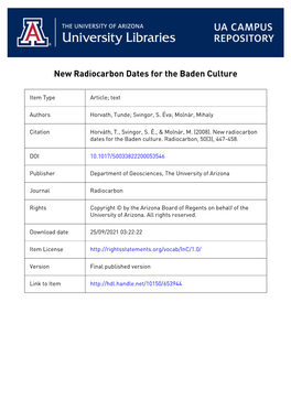 447 New Radiocarbon Dates for the Baden Culture