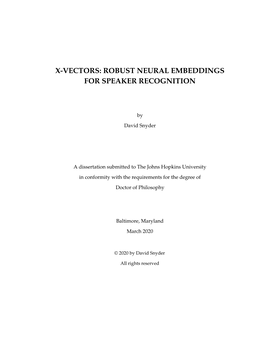 Robust Neural Embeddings for Speaker Recognition