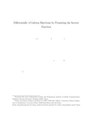 Differentially 4-Uniform Bijections by Permuting the Inverse Function