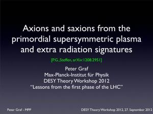 Axions and Saxions from the Primordial Supersymmetric Plasma and Extra Radiation Signatures