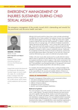 Emergency Management of Injuries Sustained During Child Sexual Assault