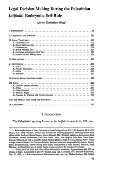 Legal Decision-Making During the Palestinian Intifada: Embryonic Self-Rule