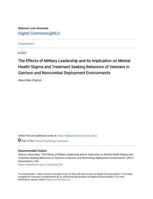 The Effects of Military Leadership and Its Implication on Mental Health