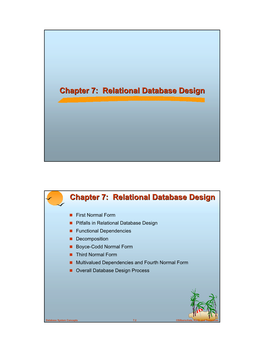 Relational Database Design Chapter 7
