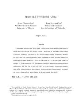 Maize and Precolonial Africa∗