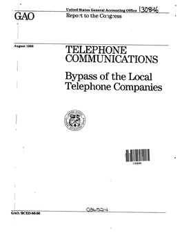 RCED-86-66 Telephone Communications: Bypass of The