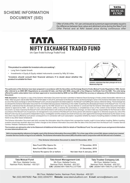 NIFTY EXCHANGE TRADED FUND (An Open Ended Exchange Traded Fund)