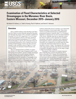 Examination of Flood Characteristics at Selected Streamgages in the Meramec River Basin, Eastern Missouri, December 2015–January 2016