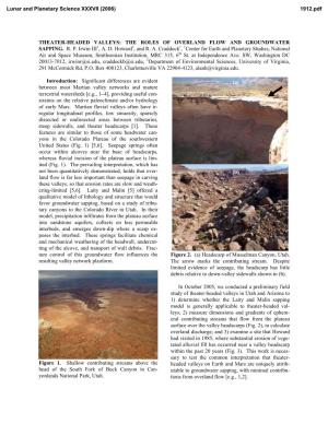 Theater-Headed Valleys: the Roles of Overland Flow and Groundwater Sapping
