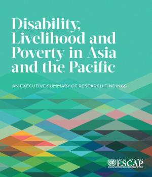 Disability, Livelihood and Poverty in Asia and the Pacific