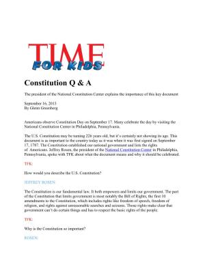 Constitution Q & A