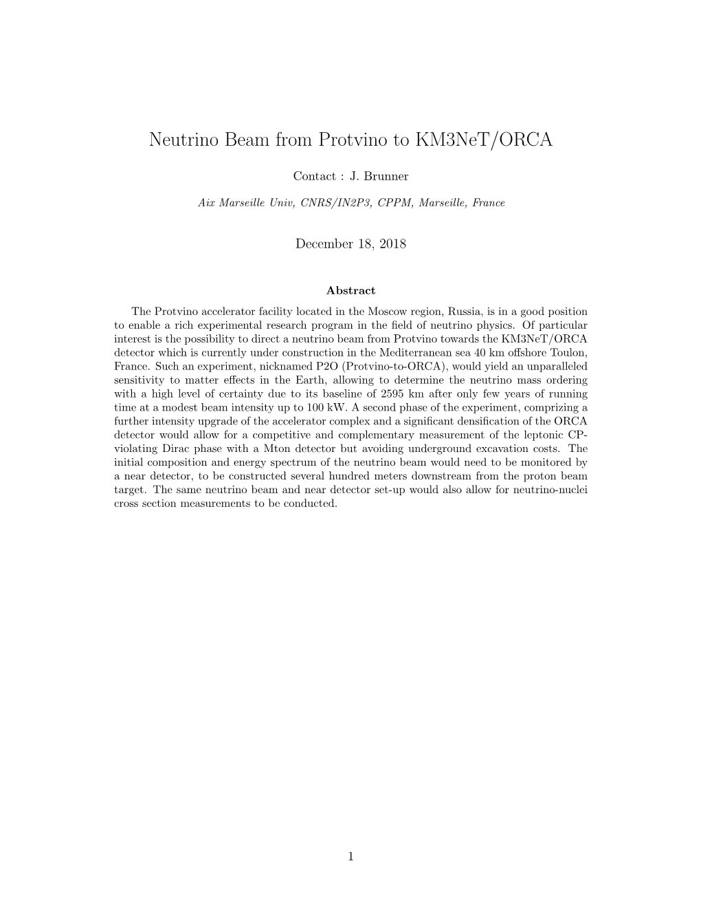 Neutrino Beam from Protvino to Km3net/ORCA