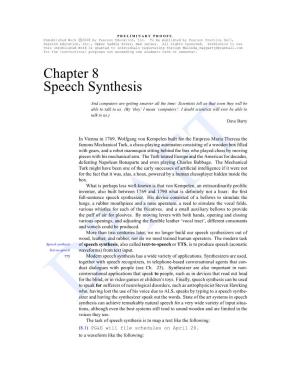 Chapter 8 Speech Synthesis