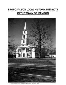 Proposal for Local Historic Districts in Mendon