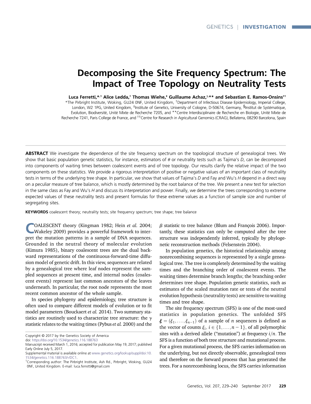 The Impact of Tree Topology on Neutrality Tests