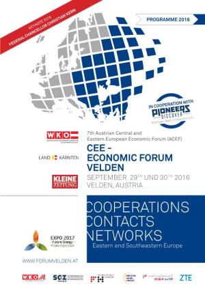 COOPERATIONS CONTACTS NETWORKS Eastern and Southeastern Europe