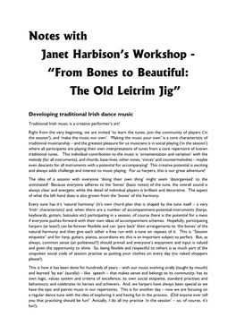 Notes with Janet Harbison's Workshop