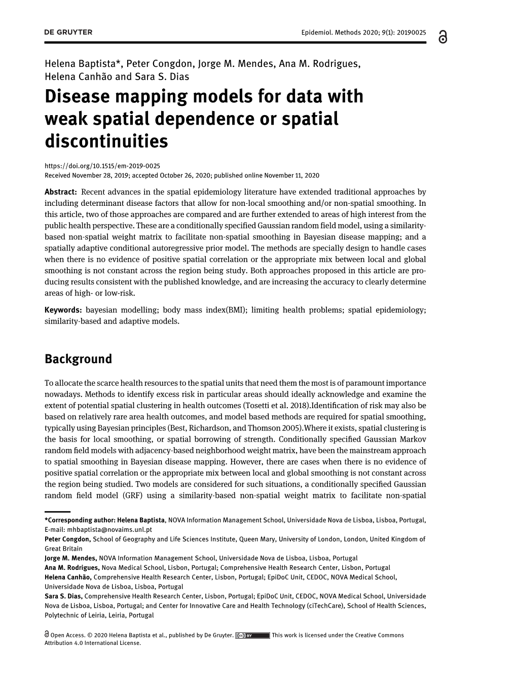 Disease Mapping Models for Data with Weak Spatial Dependence Or