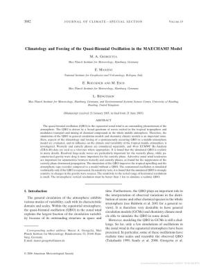 Climatology and Forcing of the Quasi-Biennial Oscillation in the MAECHAM5 Model