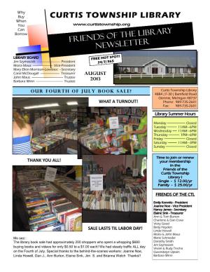 CURTIS TOWNSHIP LIBRARY When You Can Borrow FRIENDS of the LIBRARY NEWSLETTER