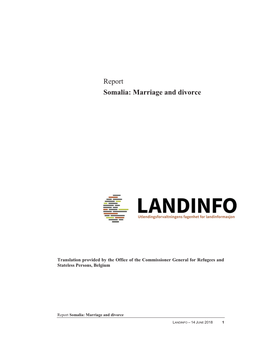 Somalia Marriage and Divorce