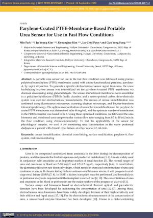 Parylene-Coated PTFE-Membrane-Based Portable Urea Sensor for Use in Fast Flow Conditions