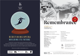 Remembrance Saturday 18 April 7.30Pm Federation Concert Hall