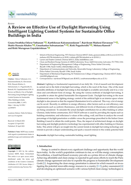 A Review on Effective Use of Daylight Harvesting Using Intelligent Lighting Control Systems for Sustainable Ofﬁce Buildings in India