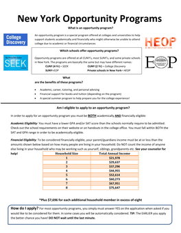 New York Opportunity Programs What Is an Opportunity Program?