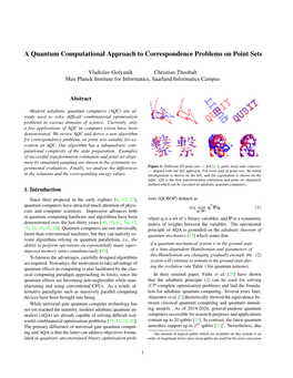 A Quantum Computational Approach to Correspondence Problems on Point Sets