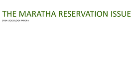 Maratha Reservation