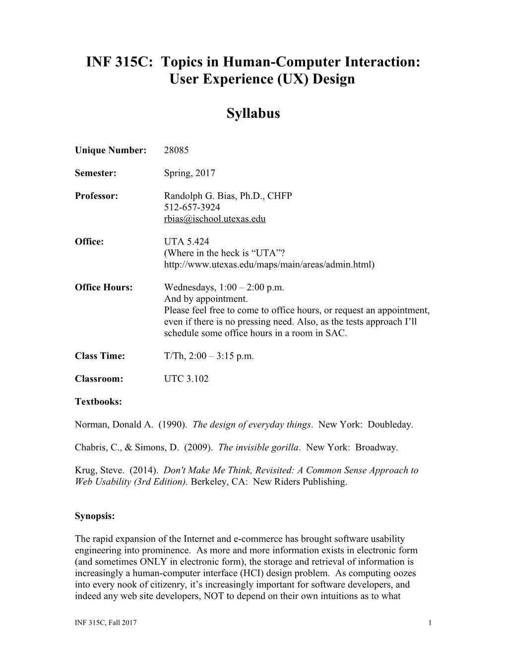 Psy 394U Software Usability Engineering