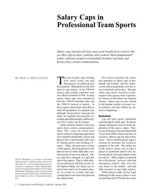 Salary Caps in Professional Team Sports
