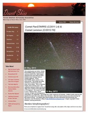 Comet Panstarrs (C/2011 L4) & Comet Lemmon (C/2012 F6