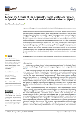 Projects of Special Interest in the Region of Castilla–La Mancha (Spain)