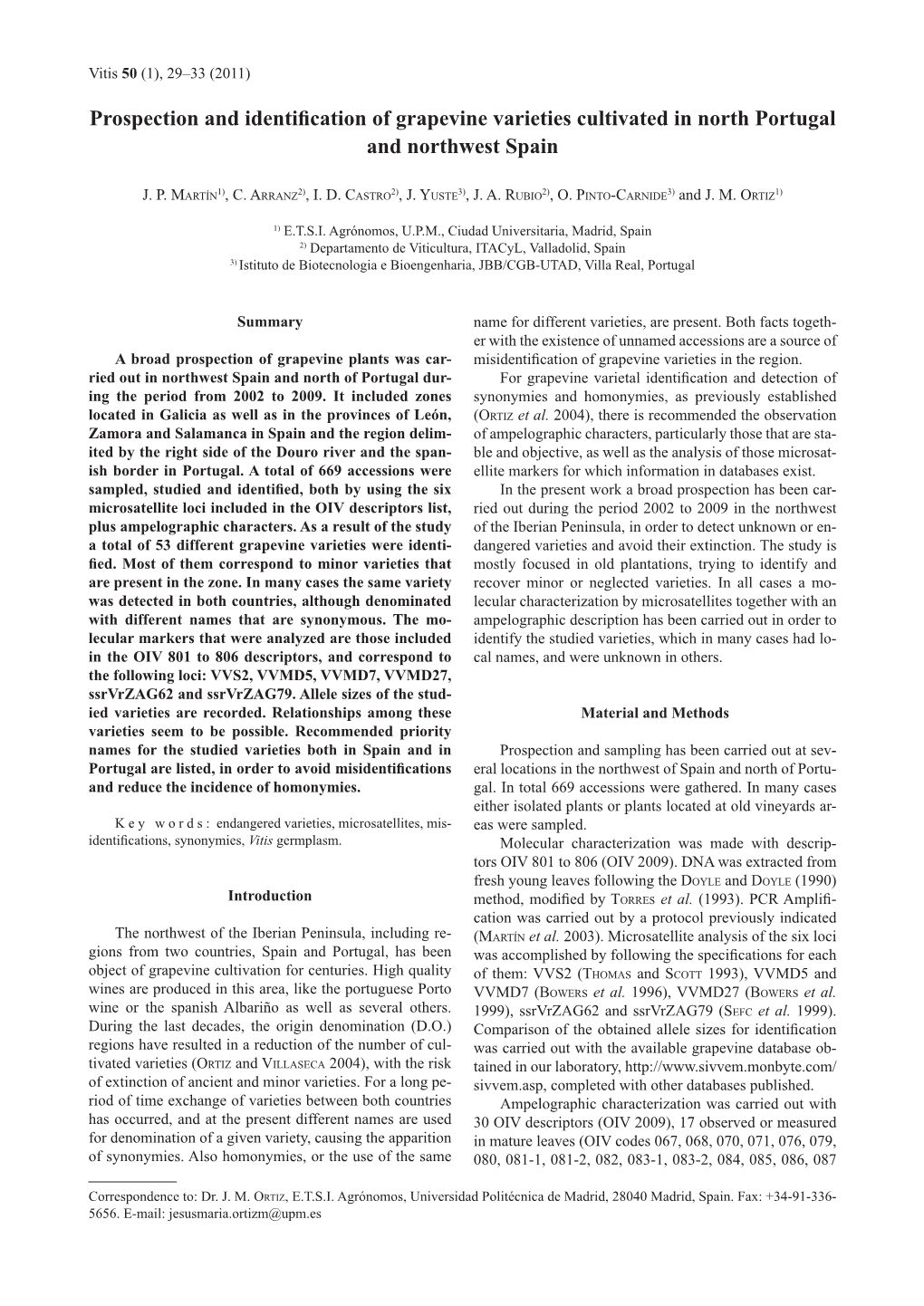 Prospection and Identification of Grapevine Varieties Cultivated In