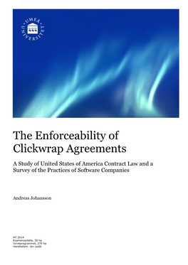 The Enforceability of Clickwrap Agreements