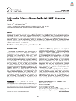 Salicylamide Enhances Melanin Synthesis in B16F1 Melanoma Cells