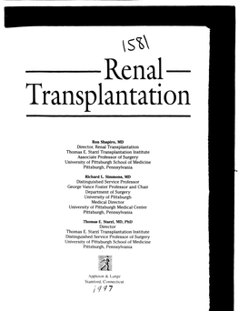 Renal Transplantation