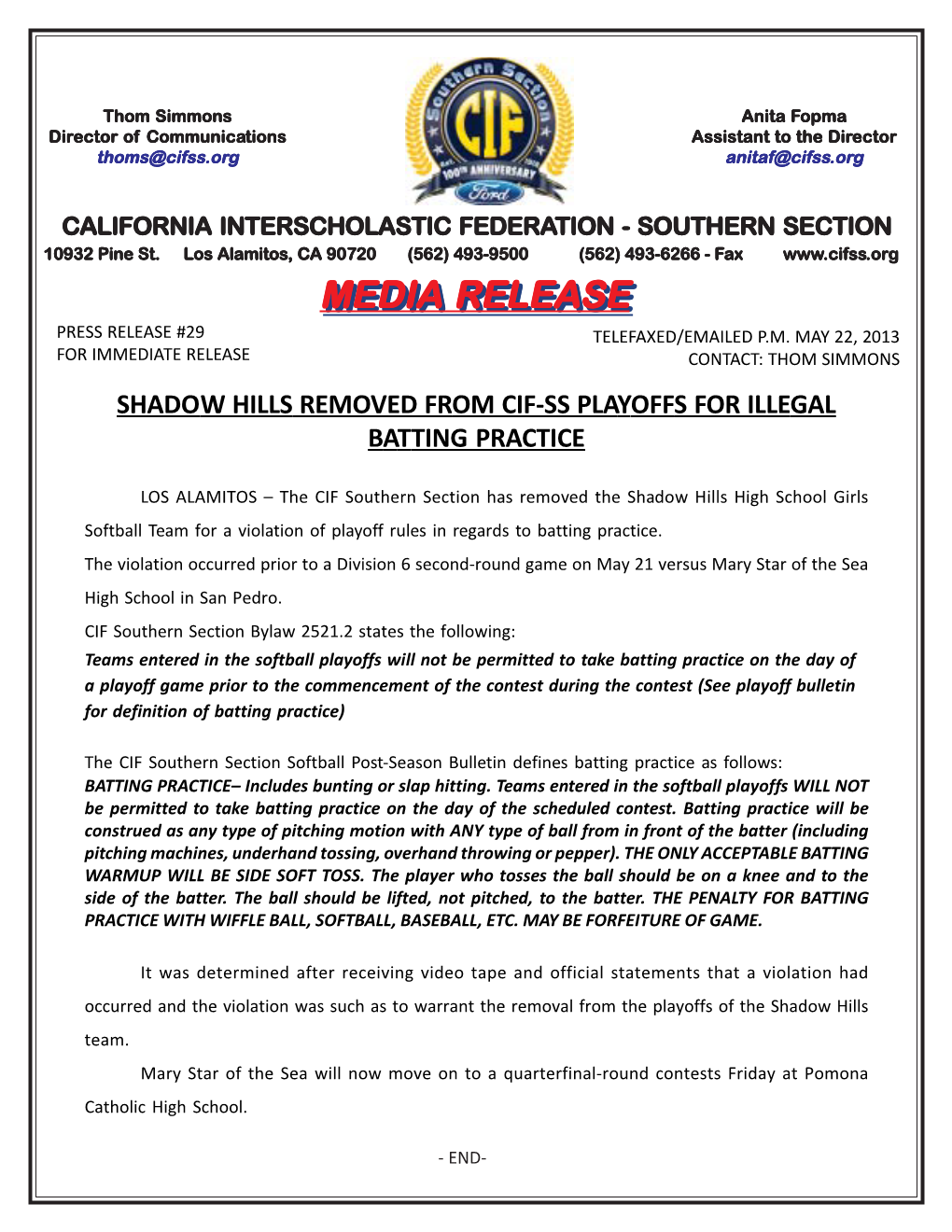 Media Release Media Release