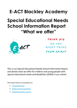 E-ACT Blackley Academy Special Educational Needs School