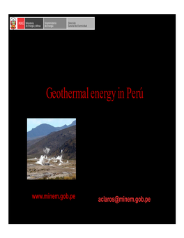 Geothermal Energy in Peru