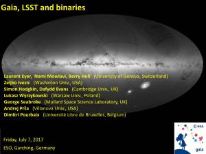 Gaia, LSST and Binaries