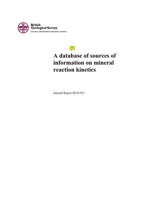 A Database of Sources of Information on Mineral Reaction Kinetics
