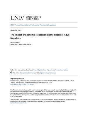 The Impact of Economic Recession on the Health of Adult Nevadans