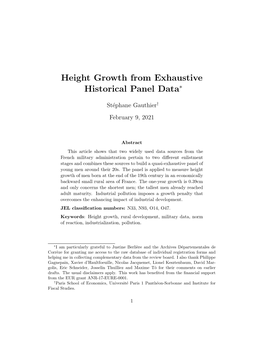 Height Growth from Exhaustive Historical Panel Data∗