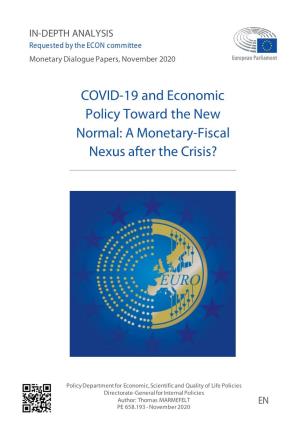 COVID-19 and Economic Policy Toward the New Normal: a Monetary-Fiscal Nexus After the Crisis?