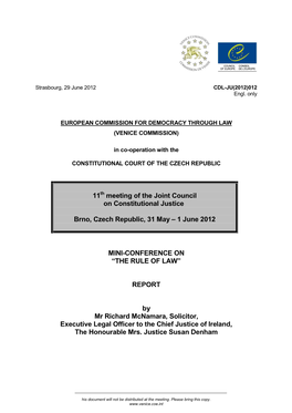 11 Meeting of the Joint Council on Constitutional Justice Brno, Czech