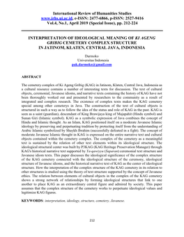 2477-6866, P-ISSN: 2527-9416 Vol.4, No.1, April 2019 (Special Issue), Pp